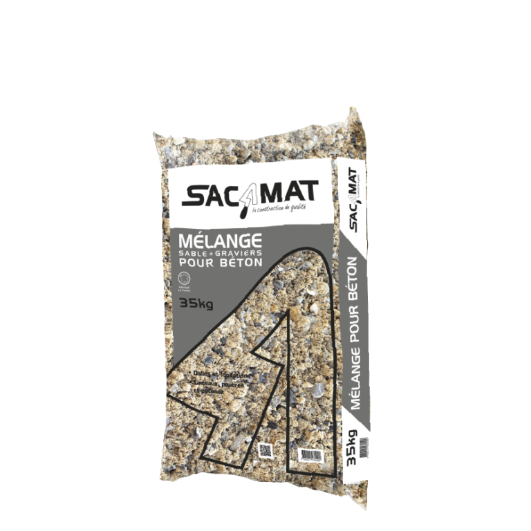 MÉLANGE SABLE + GRAVIERS POUR BÉTON - 35 KG - Sacamat